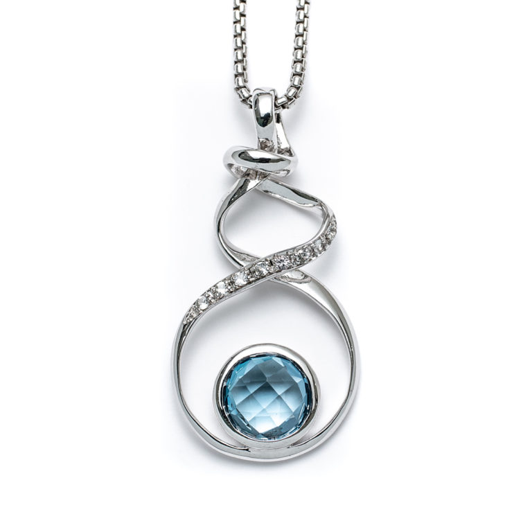 London Blue Topaz Ciega Ribbon Necklace