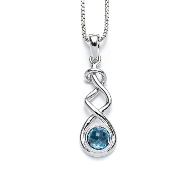 London Blue Topaz Coastal Ribbon Necklace
