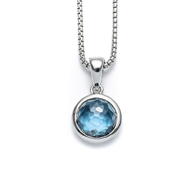London Blue Topaz Round Necklace