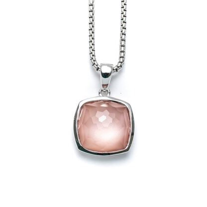 Pink Orchid Square Cushion Necklace