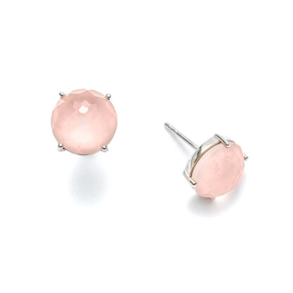 Pink Orchid Button Stud Earrings