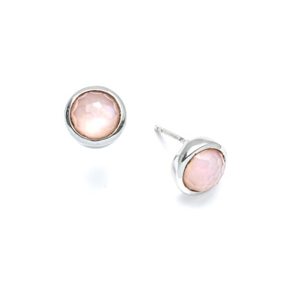 Pink Orchid Round Stud Earrings