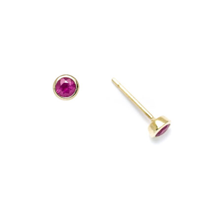 Ruby Round Stud Earrings