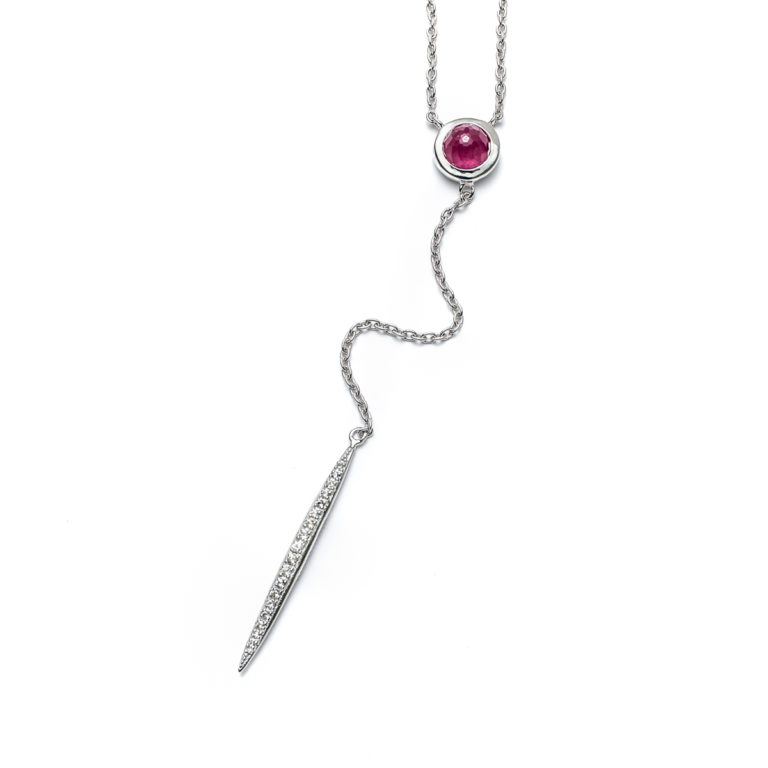 Ruby Rough Cut Y-Necklace