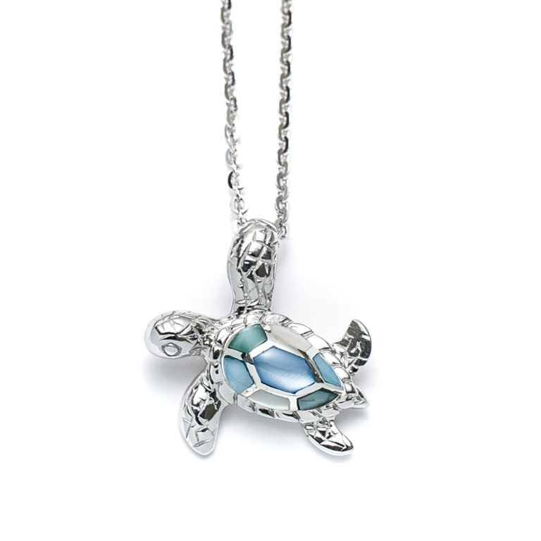 Capri Mini Sideways Sea Turtle Necklace
