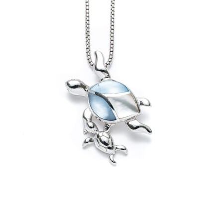 Capri Sea Turtle with Child Necklace