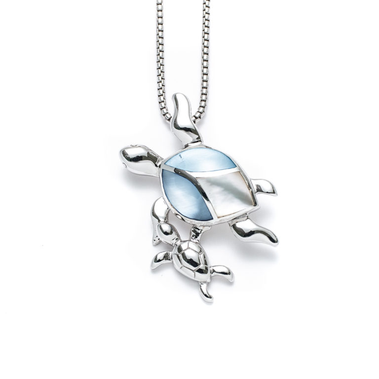 Capri Sea Turtle with Child Necklace