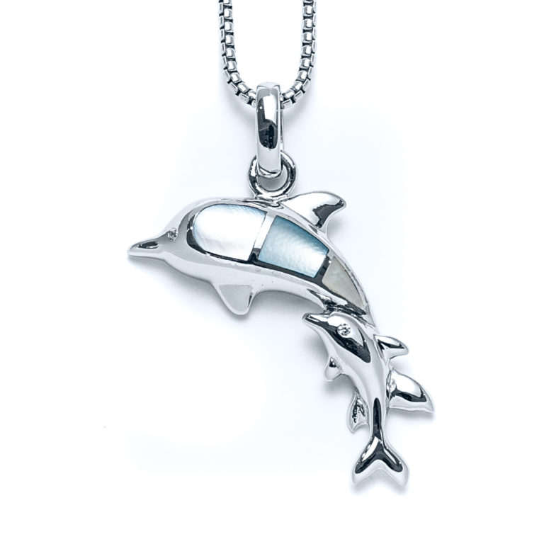 Capri Dolphin with Child Necklace