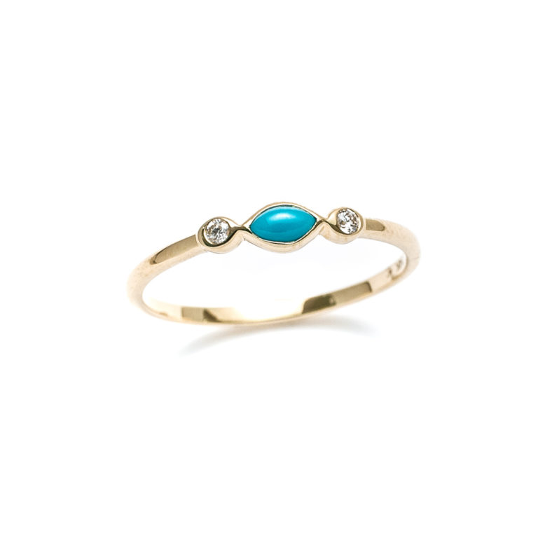 Marquise Turquoise & Diamond Ring