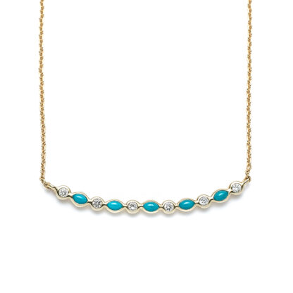 Marquise Turquoise & Diamond Necklace