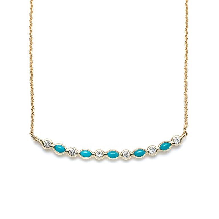 Marquise Turquoise & Diamond Necklace