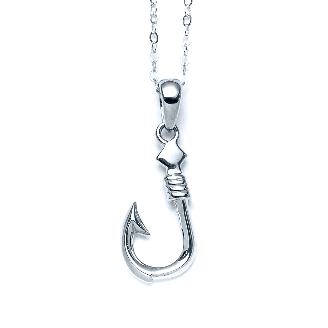 Island Fish Hook Necklace in Sterling Silver- Landing Company