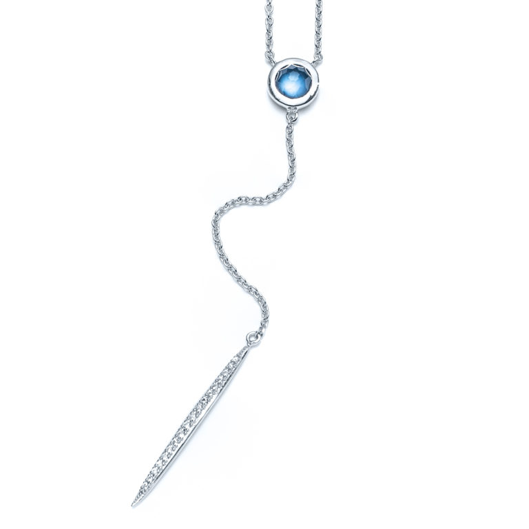 Atlantic & White Sapphire Y-Necklace