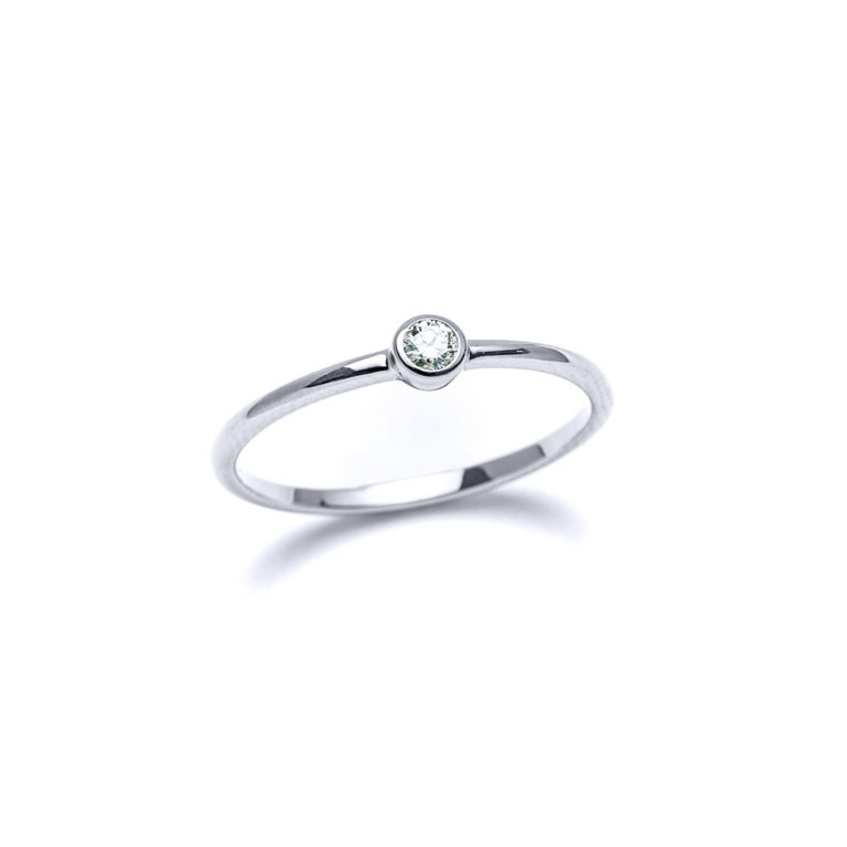 Classic Diamond Ring in Silver