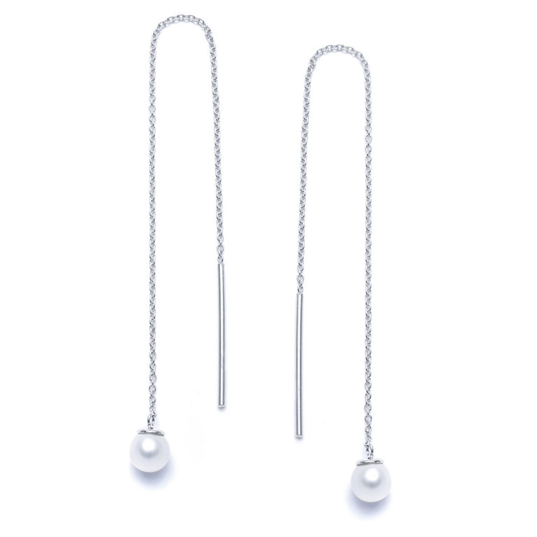 Pearl Chain Threader Earrings