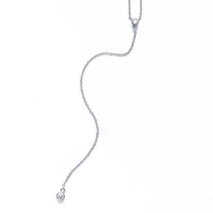 Diamond Y-Necklace in Silver