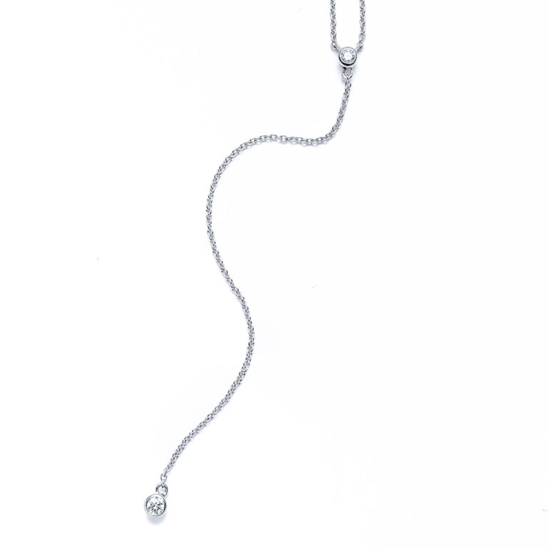 Diamond Y-Necklace in Silver