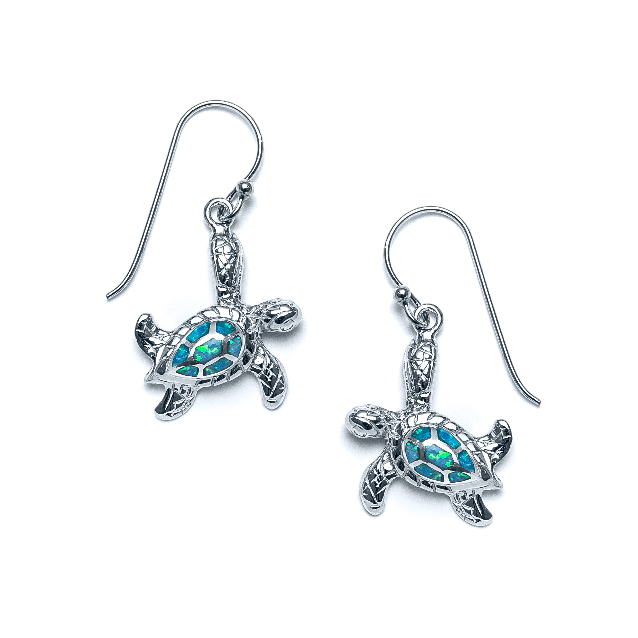 Sea Turtle Earring with Blue Quartzite beads