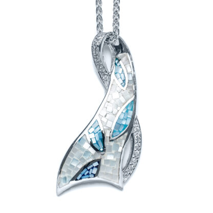 Mosaic Shell Capri Ribbon Necklace