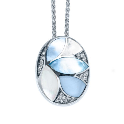 Capri Sparkling Sea Petal Oval Necklace