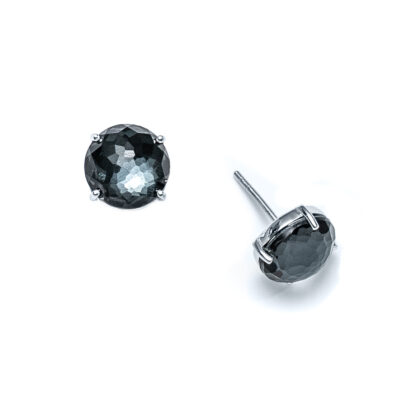 Midnight Shore Button Stud Earrings