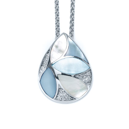 Capri Sparkling Sea Petal Teardrop Necklace