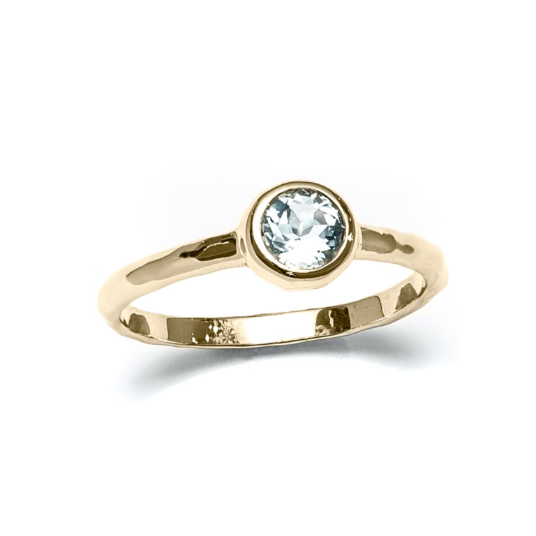 Aquamarine Poolside Gold Ring