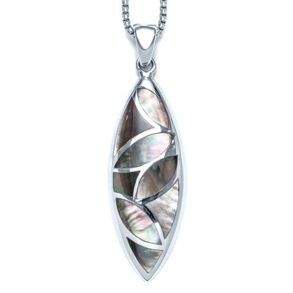 Dark Mother of Pearl Petal Necklace