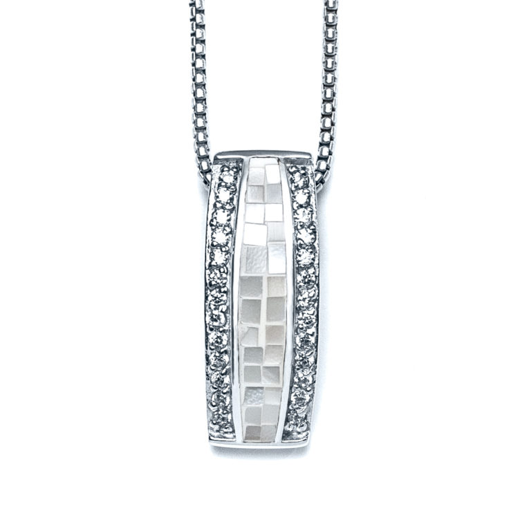Mother of Pearl CZ Necklace