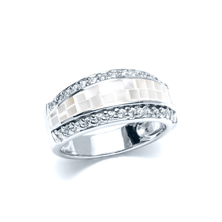 Mother of Pearl Mosaic Seafloor Ring