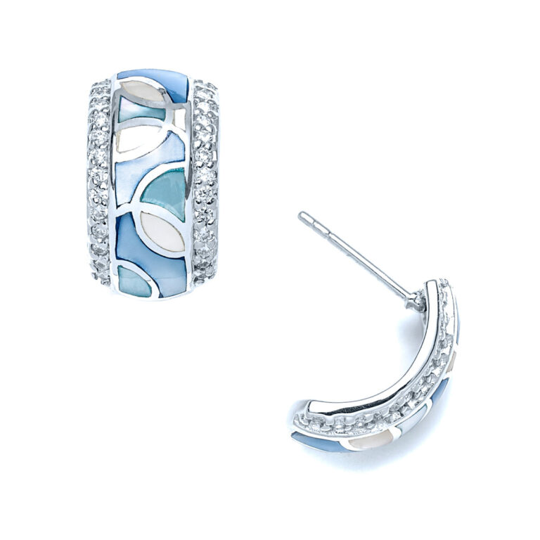 Capri Sparkling Sea Petal Stud Earrings