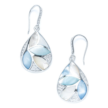 Capri Sparkling Sea Petal Teardrop Earrings