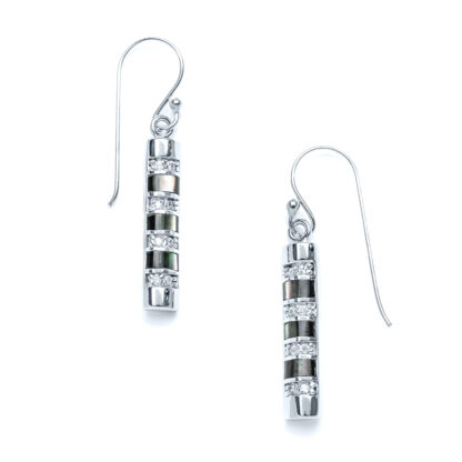Dark Mother of Pearl Sand Bar Earrings
