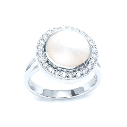 Mother of Pearl Halo Ring