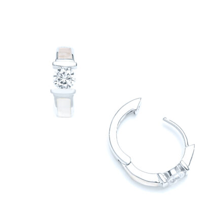Mother of Pearl Shine Huggie Hoop Earrings - Image 2