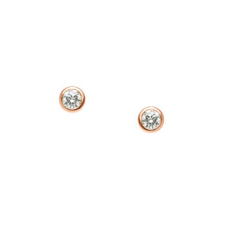 Small Rose Gold Diamond Earrings