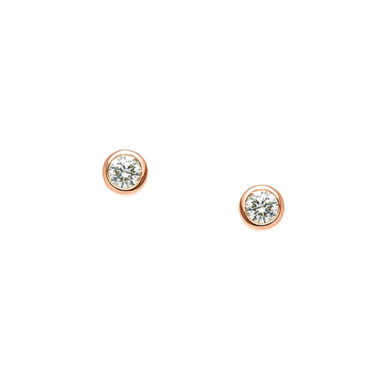 Small Rose Gold Diamond Earrings