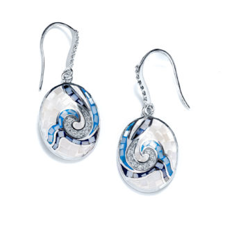 Mosaic Shell Capri Mermaid Tail Earrings