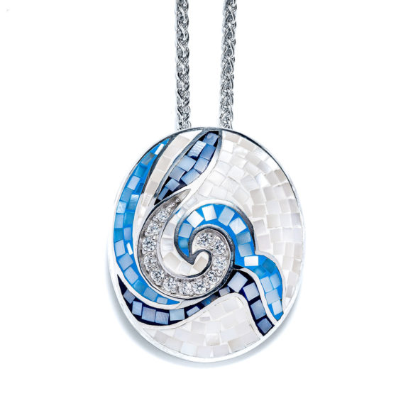 Mosaic Shell Capri Mermaid Tail Necklace