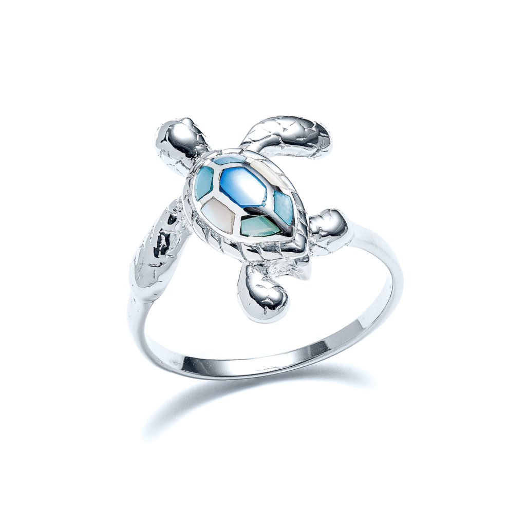 Capri Sideways Sea Turtle Ring in Sterling Silver Landing Company