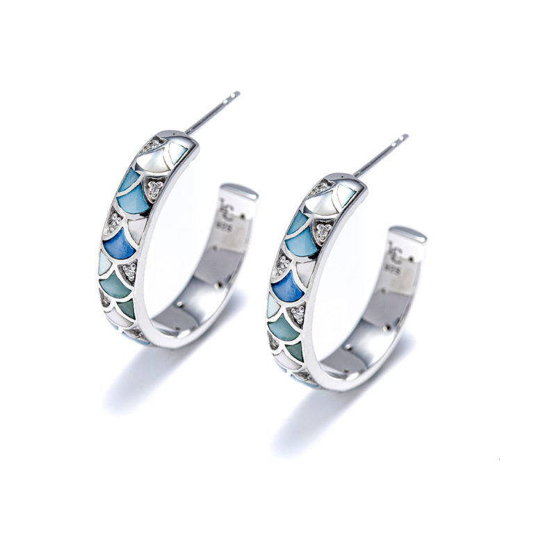 Capri Sparkling Sea Hoop Earrings