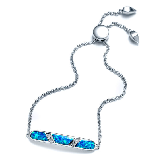 Blue Opal Eclipse Bar Bracelet