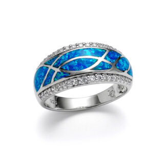 Blue Opal Seafloor Ring