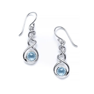 Blue Topaz Coastal Ribbon Earrings