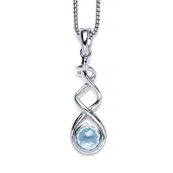 Blue Topaz Coastal Ribbon Necklace