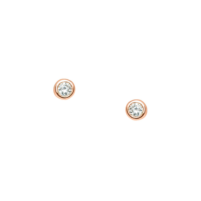 Micro Round Diamond Stud Earrings