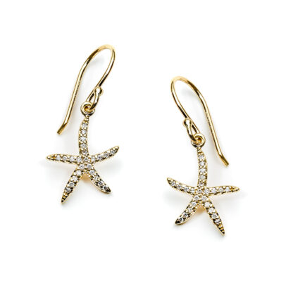 Radiant Starfish Earrings 14k with Diamond