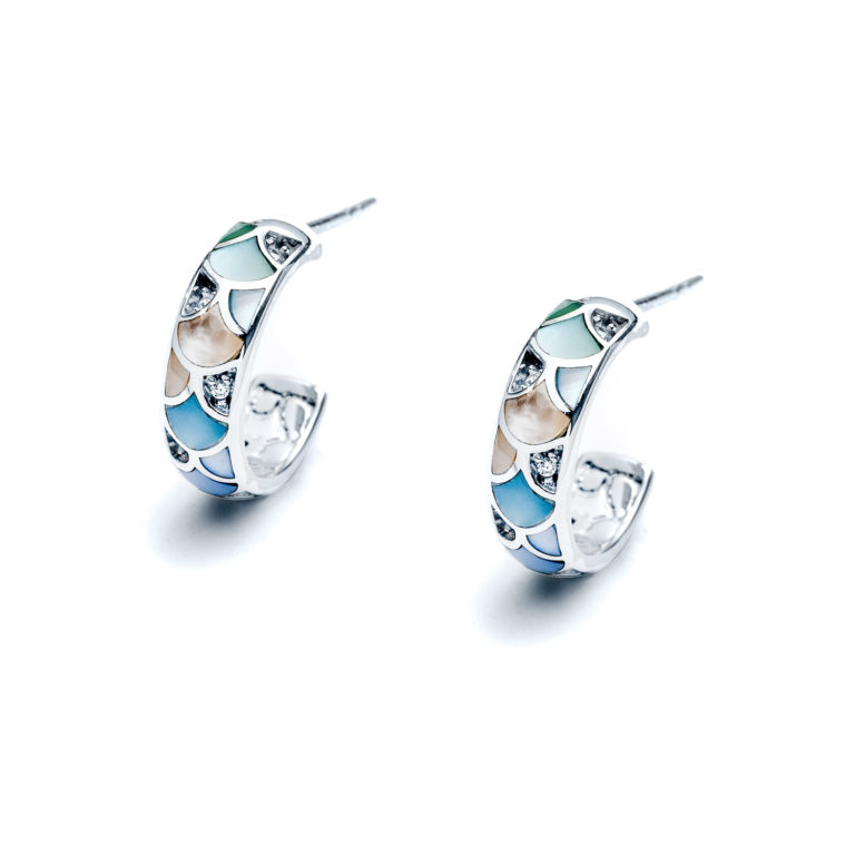Sparkling Sea Petite Hoop Earrings