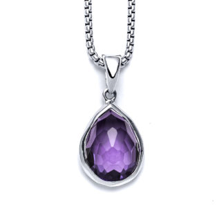 Amethyst Mini Teardrop Necklace