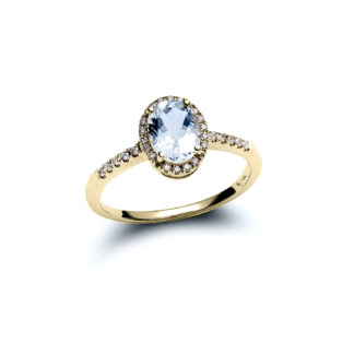 Aquamarine Mallory Ring in 14k Yellow Gold